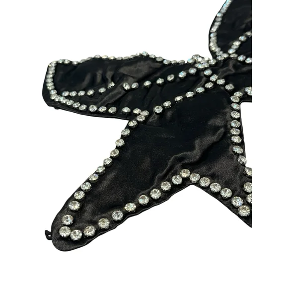 Jumisee Butterfly Top Womens Size M Black Open Back Beaded Rhinestone - Picture 5 of 10